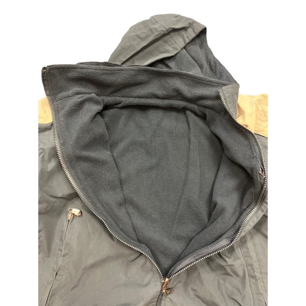 Yellowstone Blue Beige Long Sleeve Hooded Full Zip Windbreaker Jacket - Picture 4 of 10